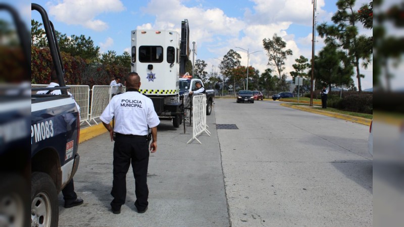 Instala Policía Morelia torre móvil de vigilancia en Altozano