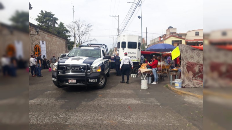 Mantiene Policía Morelia operativo por Día de Muertos 