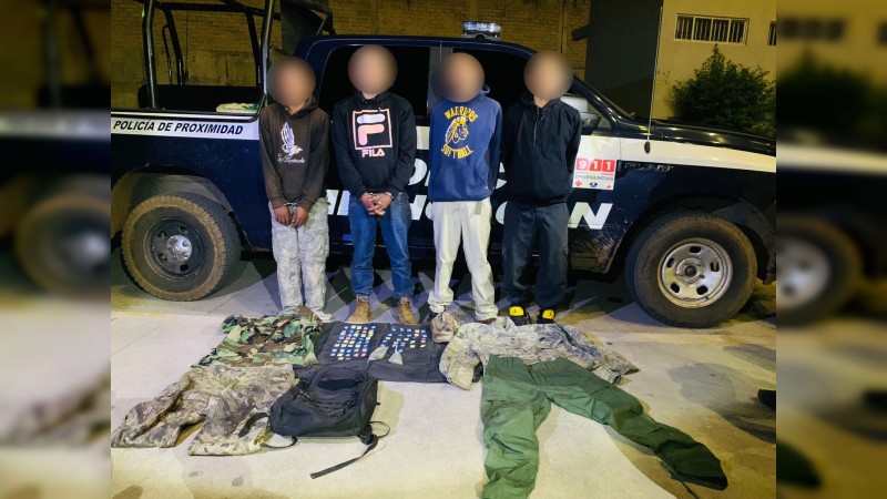 Capturan a 4 presuntos integrantes de grupo criminal, en Tarecuato 