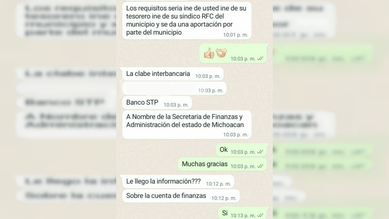 Vía WhatsApp, intentan defraudar a nombre de la SFA de Michoacán