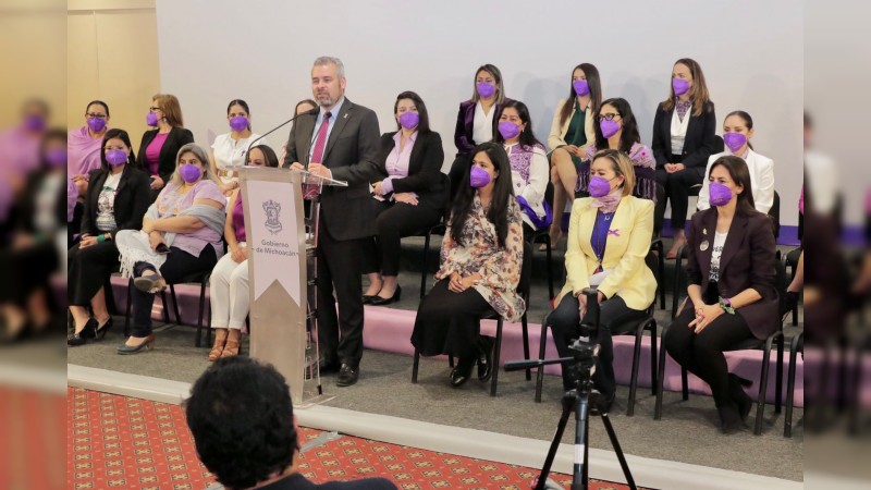 Bedolla convoca al Congreso a endurecer la penas contra feminicidas