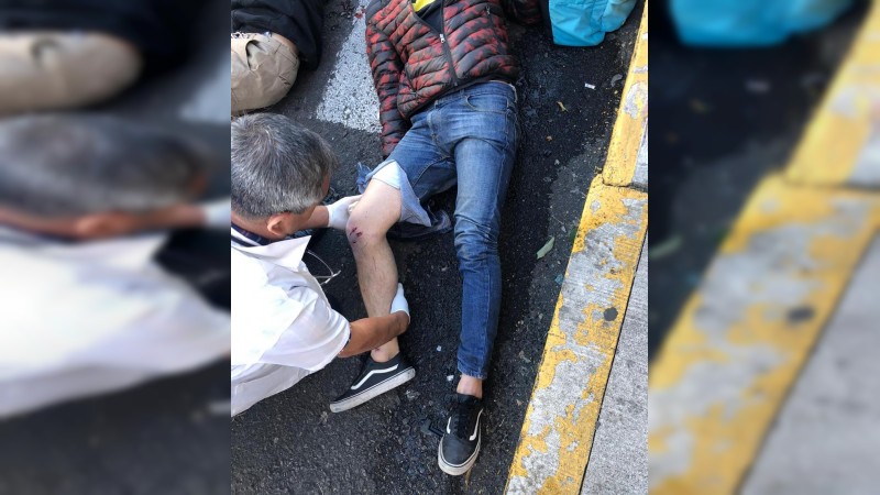 Dos heridos, tras accidente en moto, en Morelia  