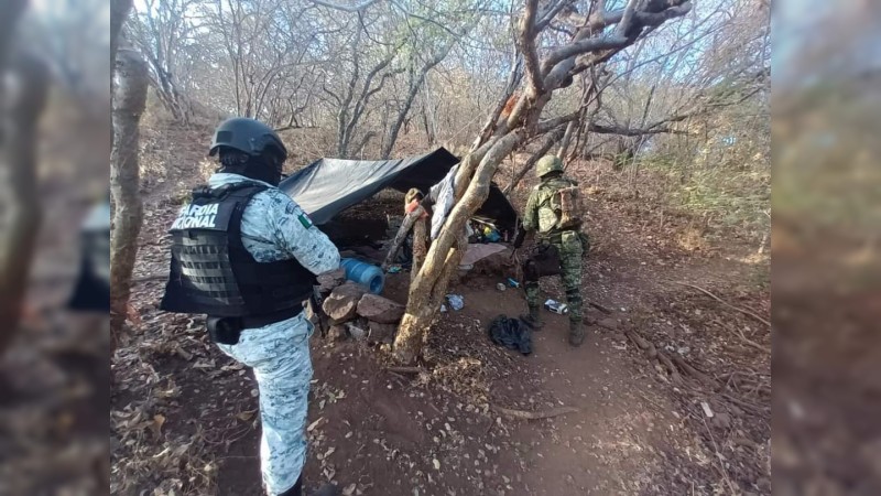 Ejército desmantela 2 narcocampamentos, en Aguililla  