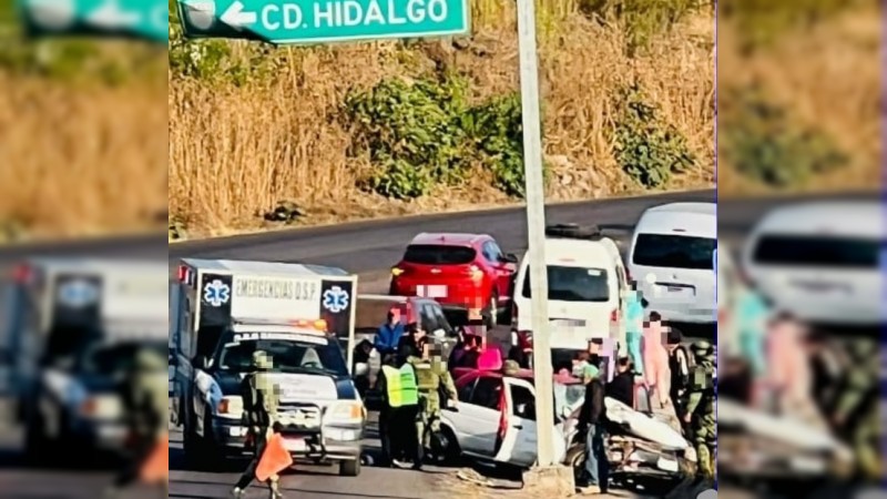 Choque, en Ciudad Hidalgo deja 3 heridos 