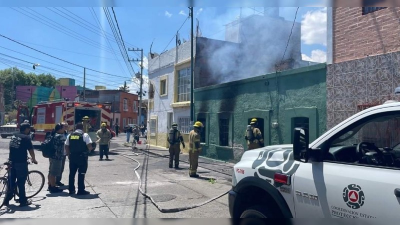 Morelia: se incendia vivienda, en la Melchor Ocampo 