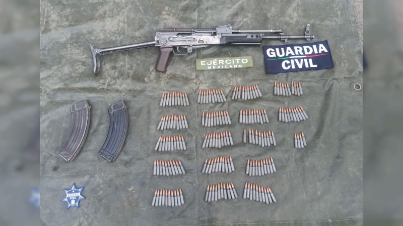 Tres corporaciones aseguraron un arma y cartuchos, en Uruapan 