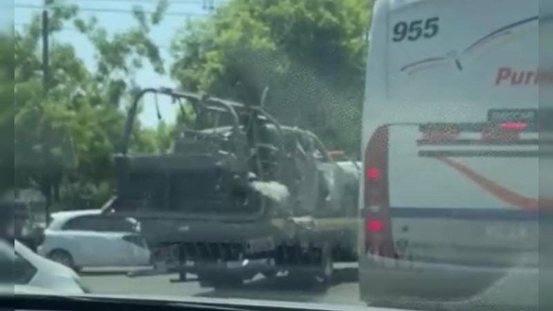 Apatzingán: camión militar cae en una mina explosiva; 4 soldados heridos 