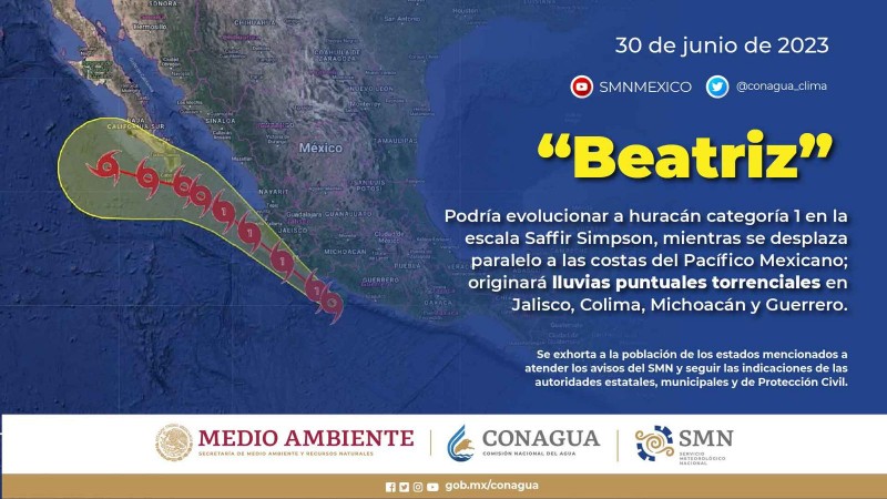 Beatriz” impactaría en Michoacán, pide PC extremar precauciones a la población