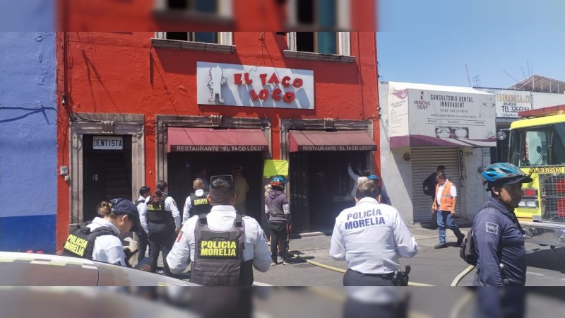 Se incendia el Taco Loco, en pleno Centro de Morelia 