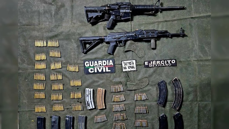 Apatzingán: decomisan fusiles y municiones, pero no hubo detenidos 