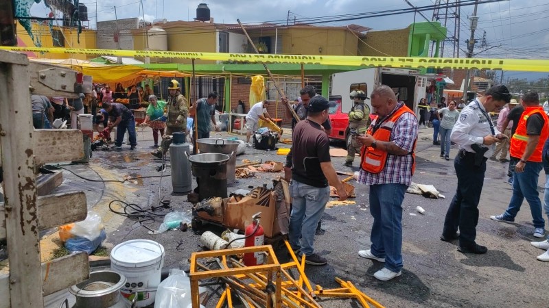 Morelia: explosión de tanque en mercado, deja 5 heridos