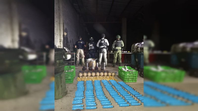 Aseguran en La Huacana más de 100 kilos de explosivos y 117 artefactos 