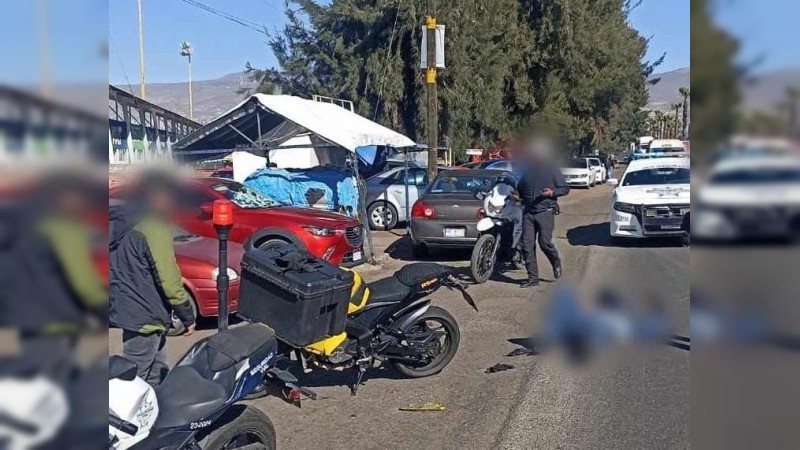 Motociclista resultó herido tras percance, en Morelia 