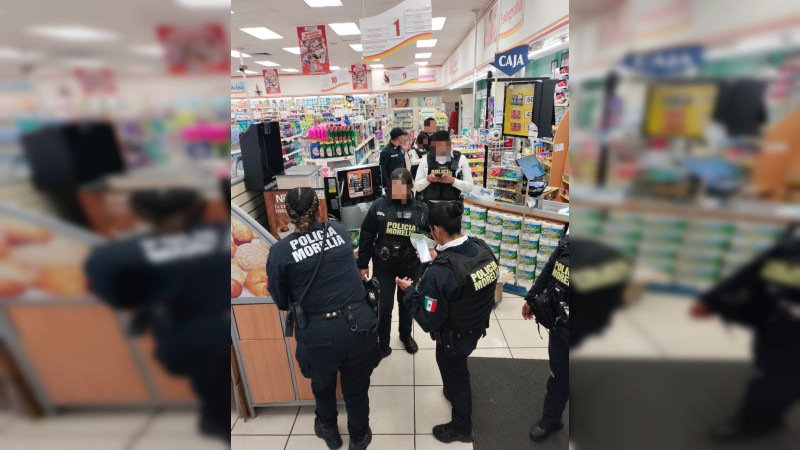 Detiene Policía Morelia a sospechoso de robo en farmacia