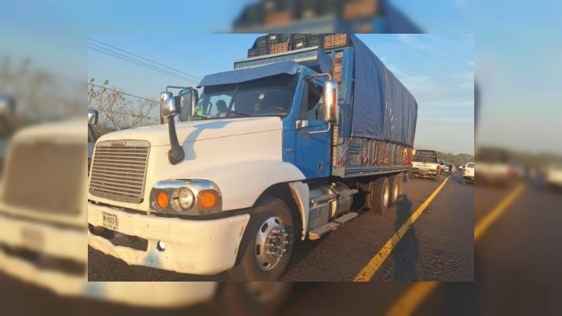 Rafaguean camión cargado con limón, en Apatzingán  