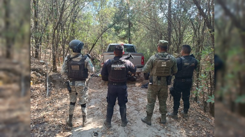 Detectan y aseguran narcocampamento, en Zinapécuaro 