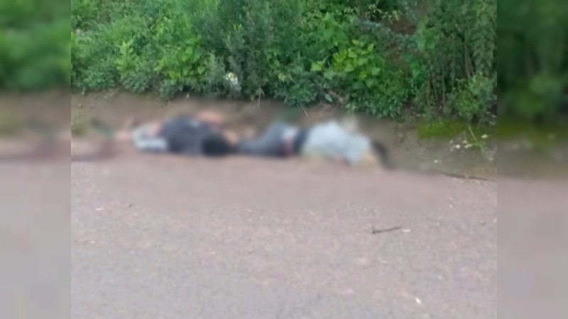 Hallan cadáveres de 2 hombres y camioneta calcinada, en Tangamandapio  