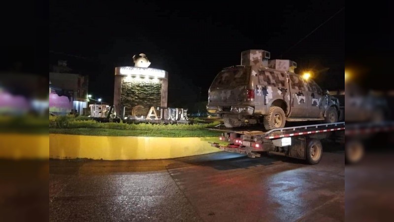 Decomisan camión monstruo luego de enfrentamiento en Tepalcatepec