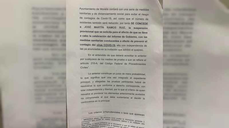 Tribunales conceden a PAN suspensión provisional del informe de Raúl Morón 