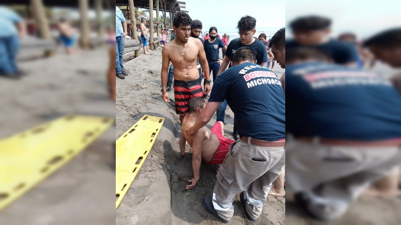 Rescatan salvavidas a turista poblano, en playa de LC