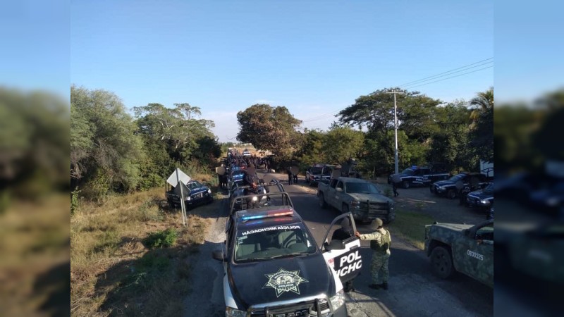 Tras emboscada contra policías, en Apatzingán, se realiza megaoperativo