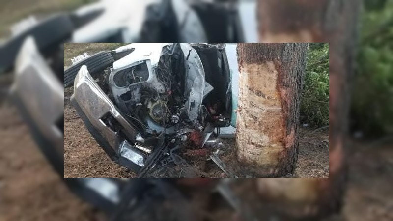 Muere conductor tras volcar camión e impactarse contra árbol 