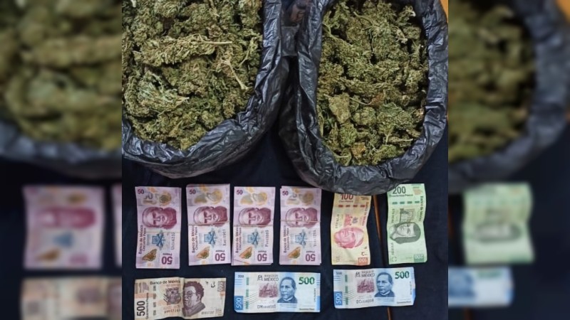 Detiene SSP a uno en posesión de 1.4 kilos de marihuana y dinero en efectivo