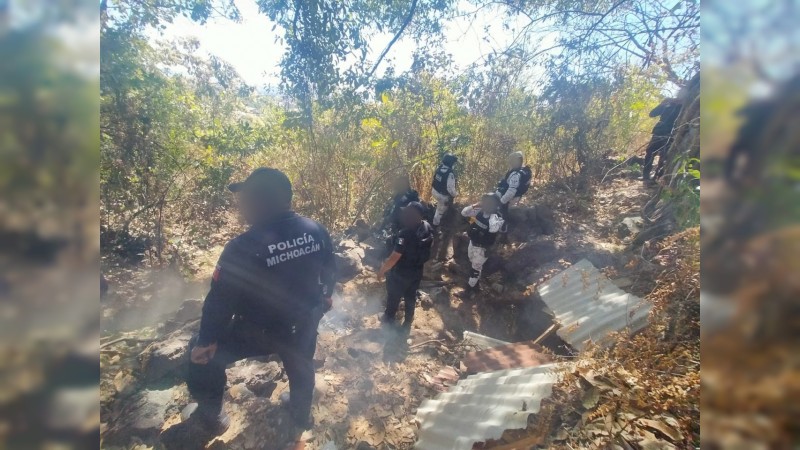 Operación Conjunta Michoacán destruye narcocampamento, en Uruapan  