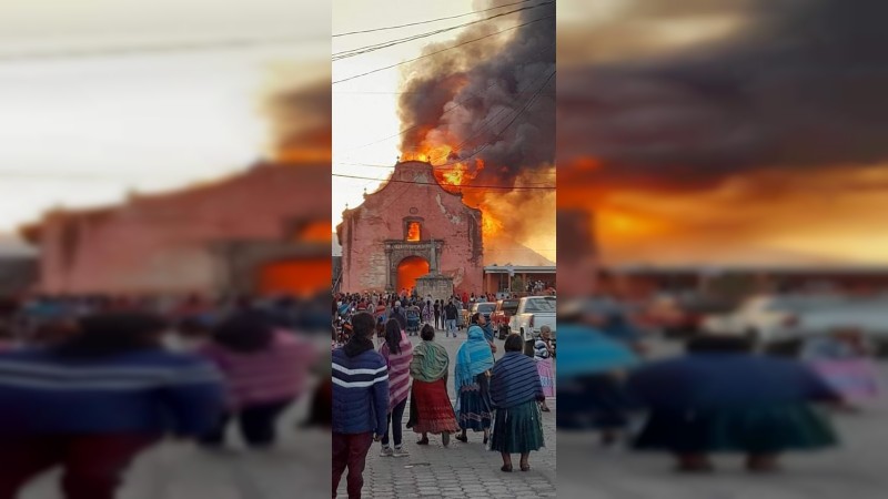Inicia FGR investigación, tras incendio en iglesia de Nurio 