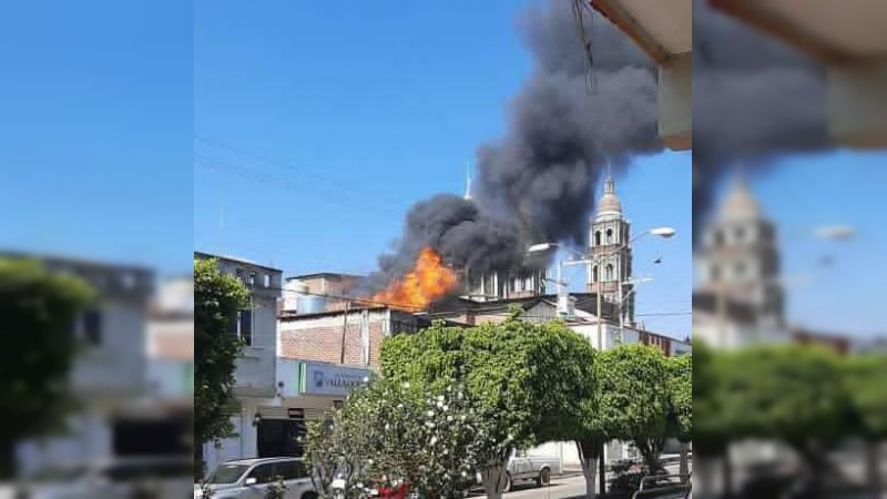 Fuga de gas provocó incendio, en templo de San Juan Nuevo