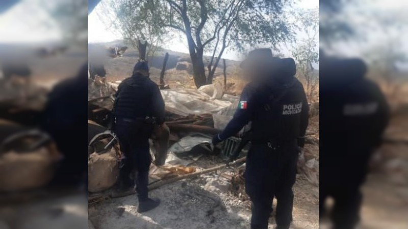 Soldados y policías destruyen narcocampamento, en Tangancícuaro  