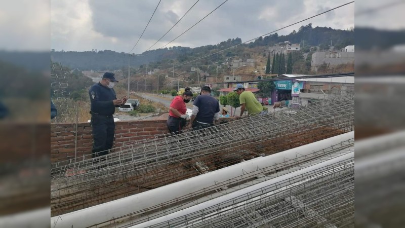 Se electrocuta joven constructor, en Zitácuaro 