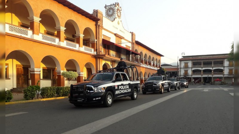 Mantiene SSP operativo de vigilancia por aire y tierra en la región de Apatzingán